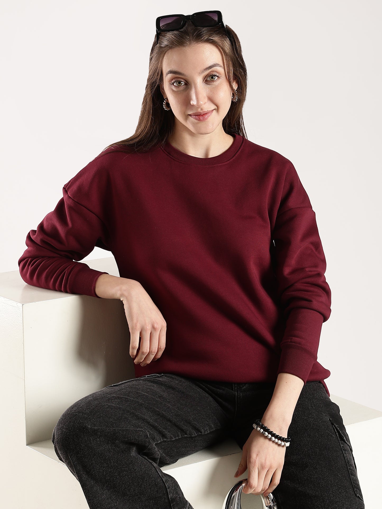 MAROON OVERSIZED SWEATSHIRT
