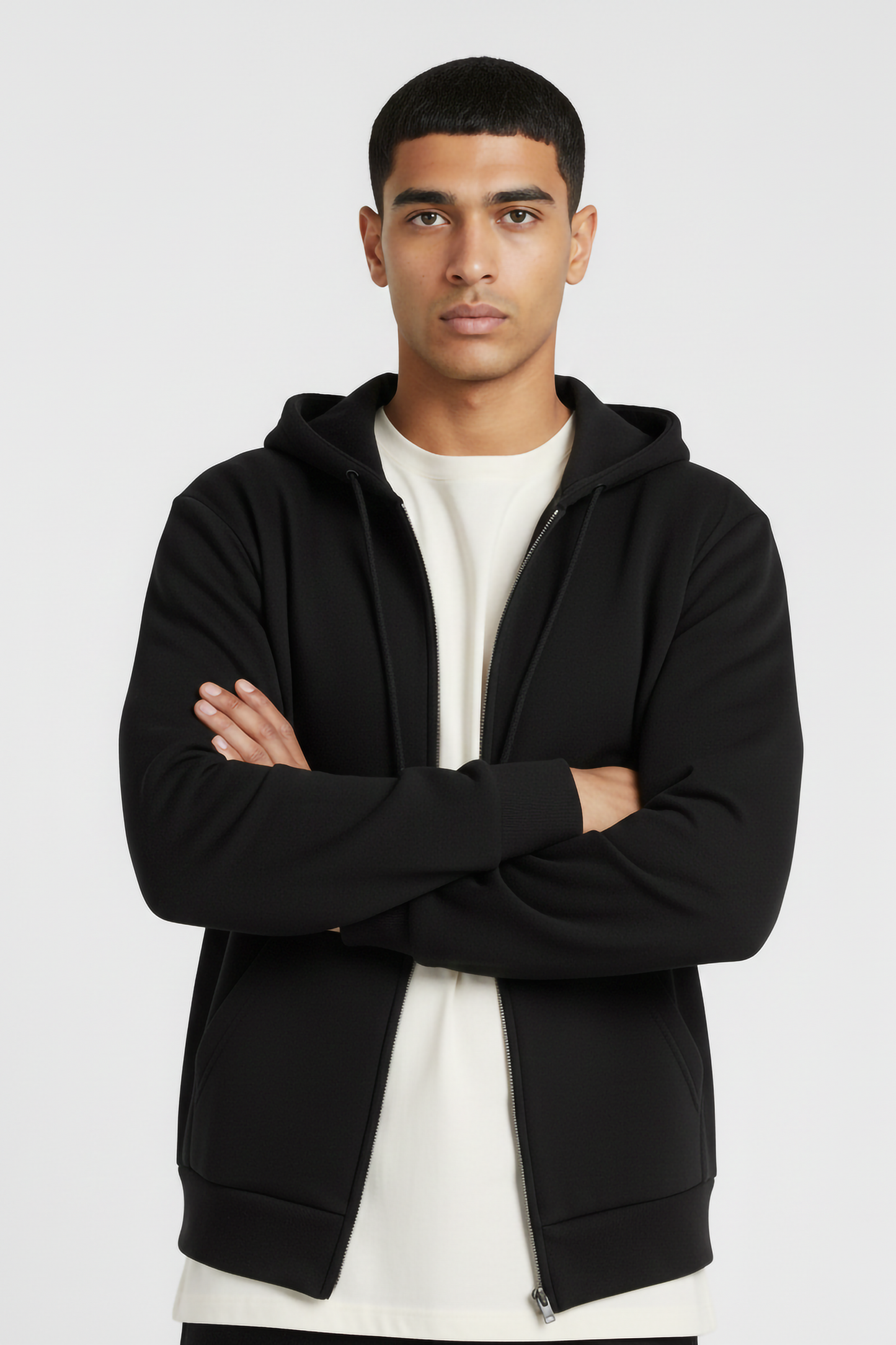 BLACK UNISEX ZIP HOODIE