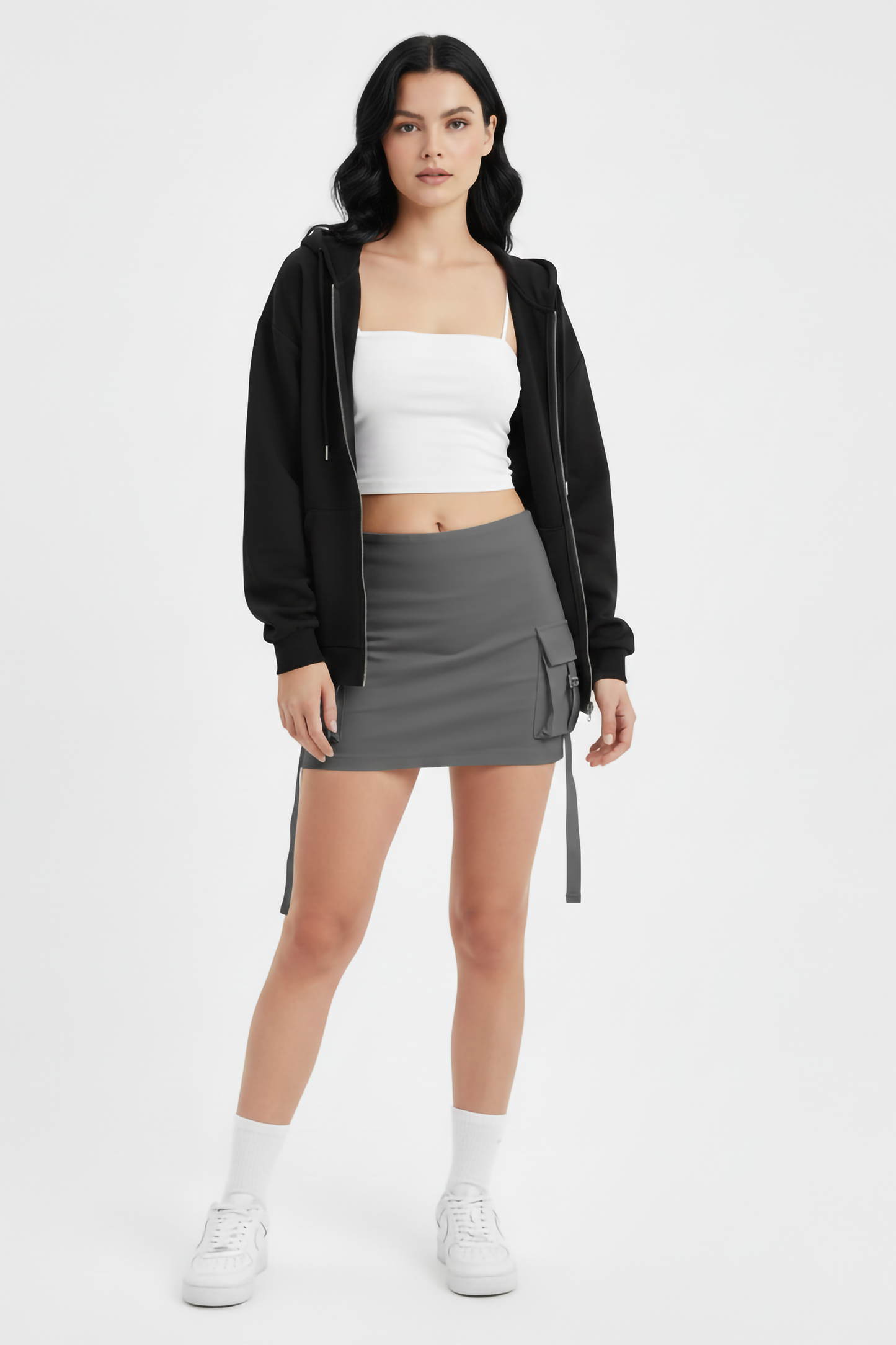 BLACK UNISEX ZIP HOODIE