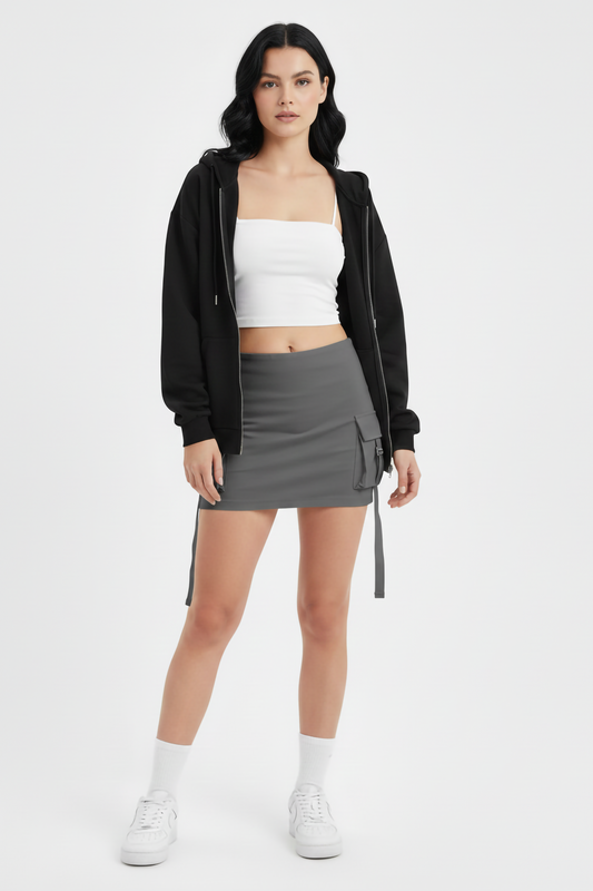 BLACK UNISEX ZIP HOODIE