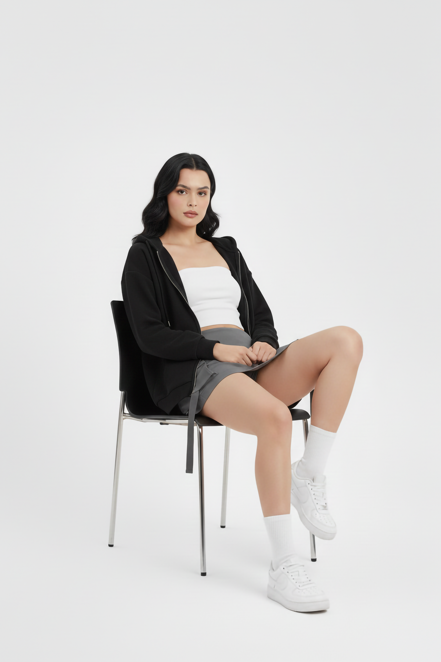 BLACK UNISEX ZIP HOODIE