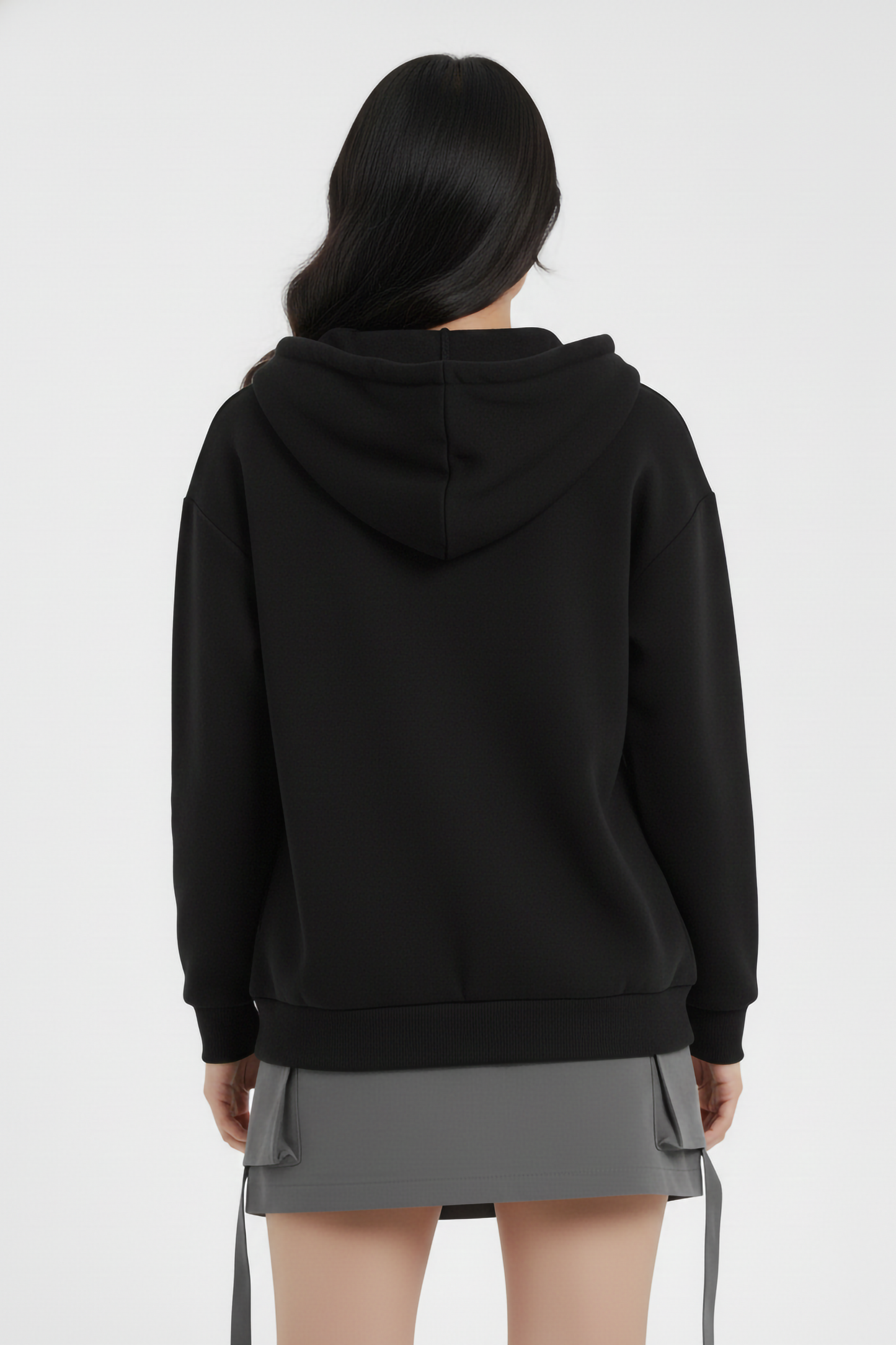 BLACK UNISEX ZIP HOODIE