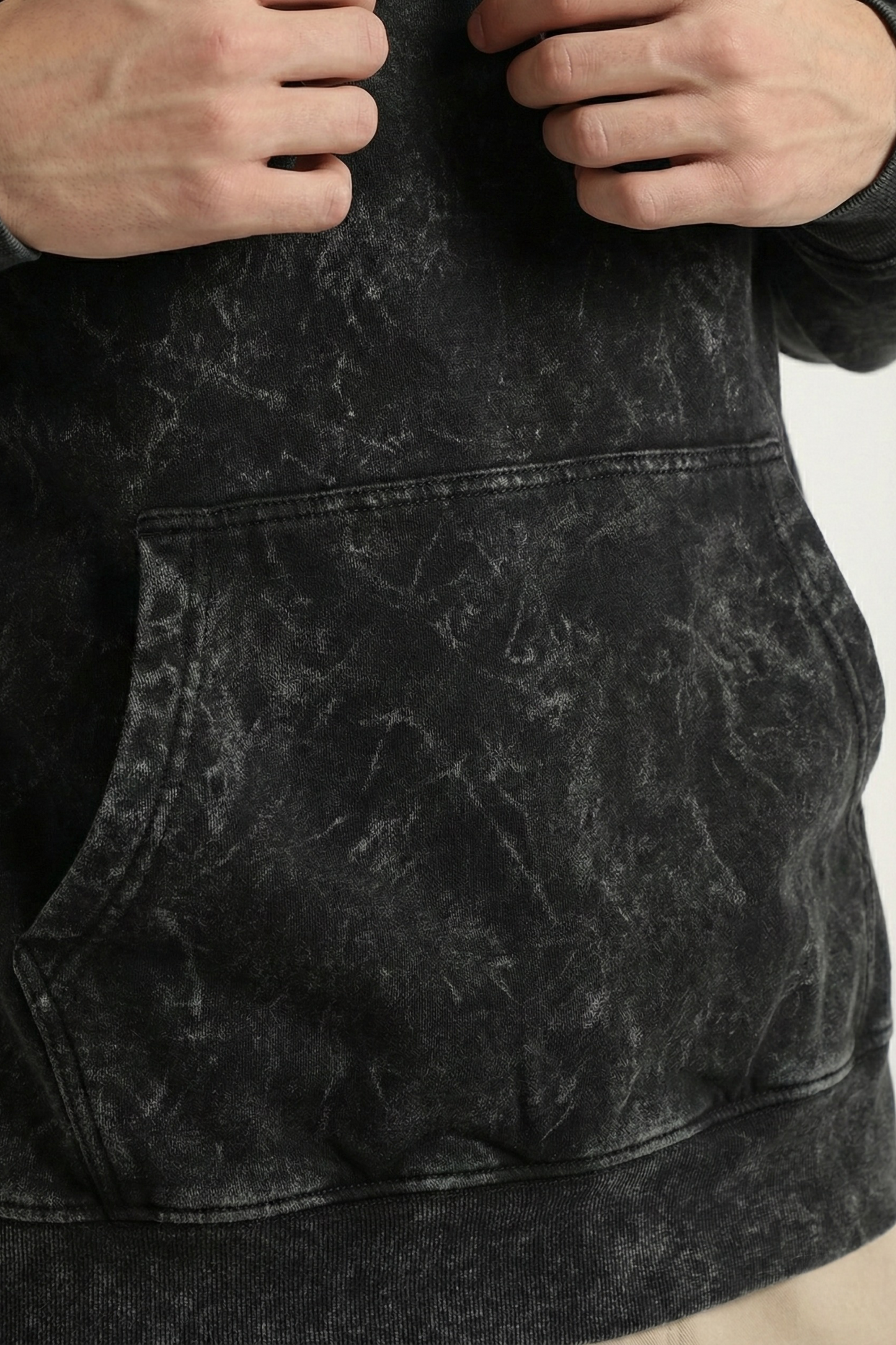 MAIN CHARACTER ACID WASHED HOODIE BLACK