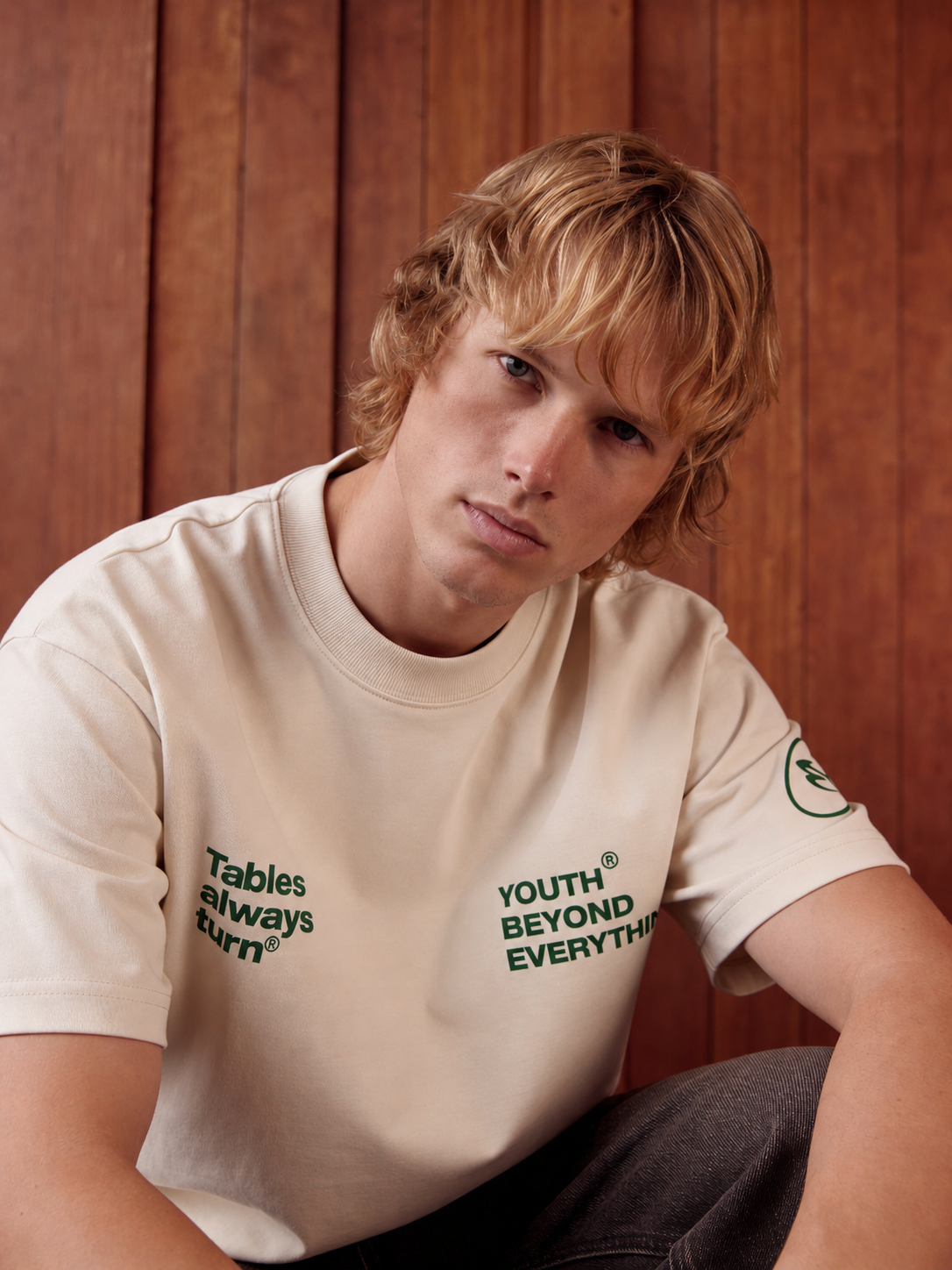 TABLES ALWAYS TURN OFF-WHITE OVERSIZED UNISEX T-SHIRT