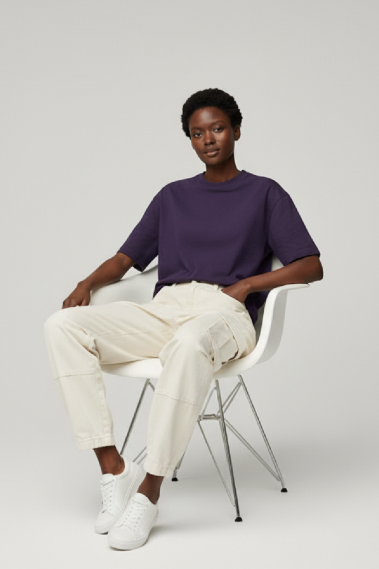 SOLID PURPLE OVERSIZED T-SHIRT