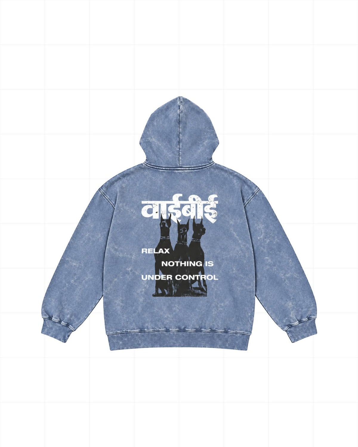 NOTHING UNDER CONTROL OVERSIZED ACID WASH HOODIE