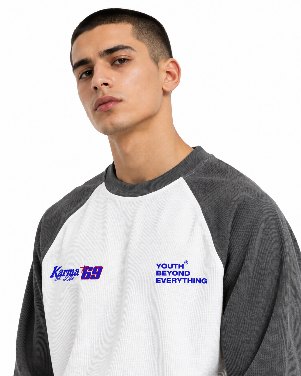 KARMA 69 OVERSIZED RAGLON WAFFLE T-SHIRT